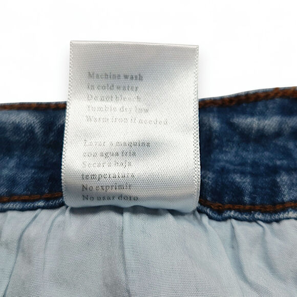 EUC Kancan High Rise Denim Shorts Sz. 28 Blue Distressed Frayed Hem Y2K Festival - Picture 6 of 8